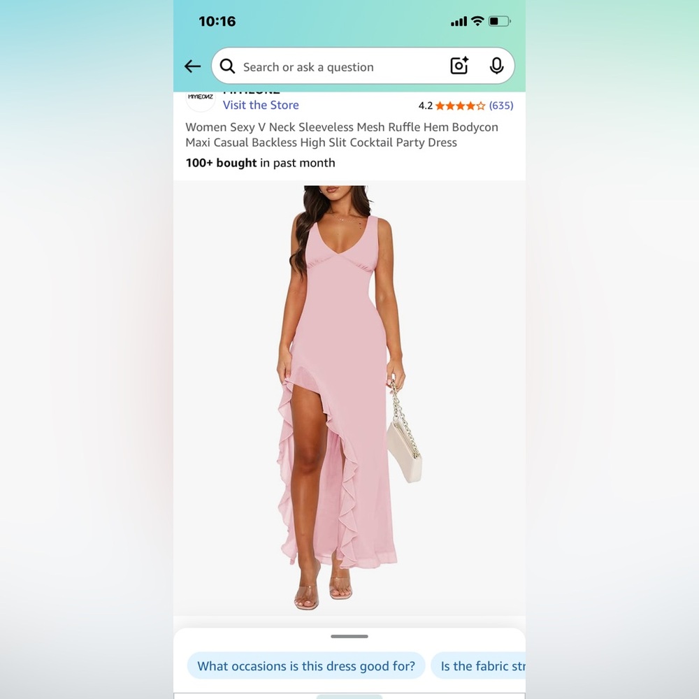 Amazon Pink High Low Sleeveless Dress